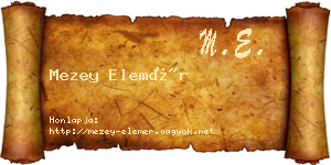 Mezey Elemér névjegykártya