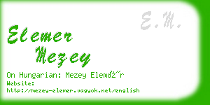 elemer mezey business card